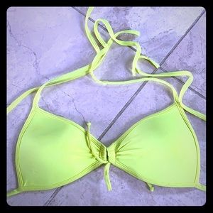 Neon yellow body glove swimsuit top